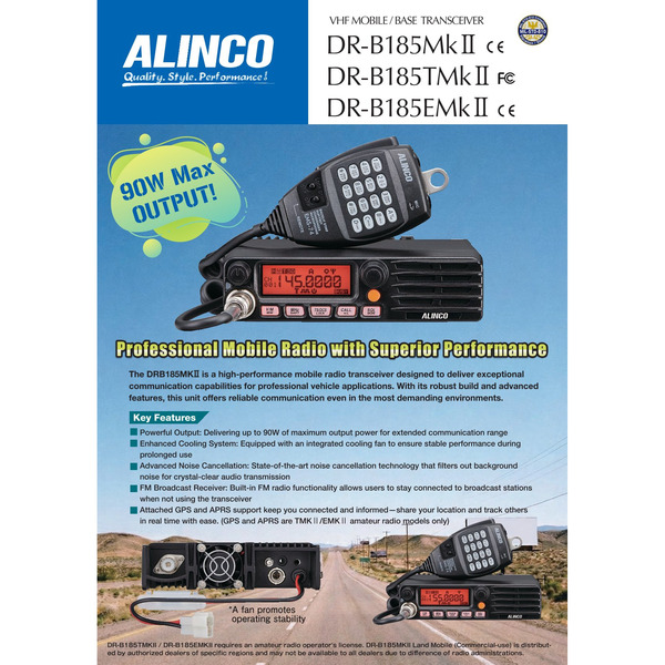 Vorschau ALINCO DR-B 185-E-MK2 Mobilfunkgerät VHF + Radio + Airband + GPS