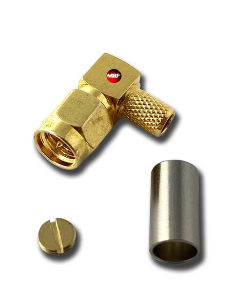 Vorschau Messi & Paoloni SMA Stecker Winkel Crimp für 5mm Kabel - C.SMA.RG58M-CR90
