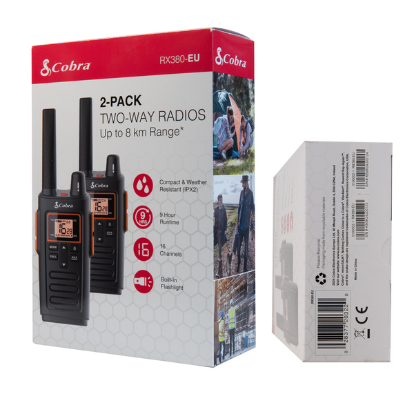 Vorschau COBRA RX-380EU PMR-446 Funkgerät - Paar - mit AA Akkus