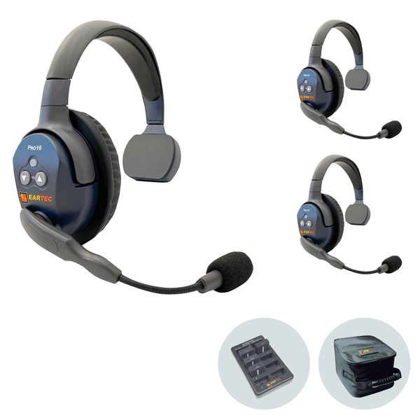 Vorschau Eartec UltraLite PRO16 (ETP3S): 1x SE MAIN Headset, 2x SE REMOTE Headset, 1x 10-fach Lader, 3x Akku