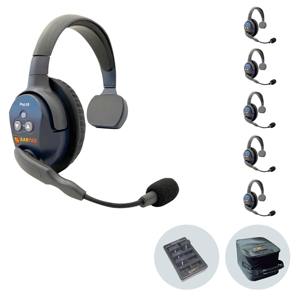 Vorschau Eartec UltraLite PRO16 (ETP6S): 1x SE MAIN Headset, 5x SE REMOTE Headset, 1x 10-fach Lader, 6x Akku