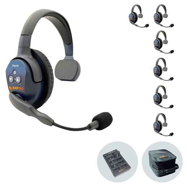 Vorschau Eartec UltraLite PRO16 (ETP7S): 1x SE MAIN Headset, 6x SE REMOTE Headset, 1x 10-fach Lader, 7x Akku