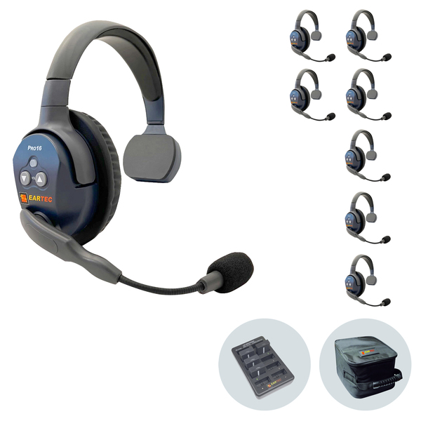 Vorschau Eartec UltraLite PRO16 (ETP8S): 1x SE MAIN Headset, 7x SE REMOTE Headset, 1x 10-fach Lader, 8x Akku