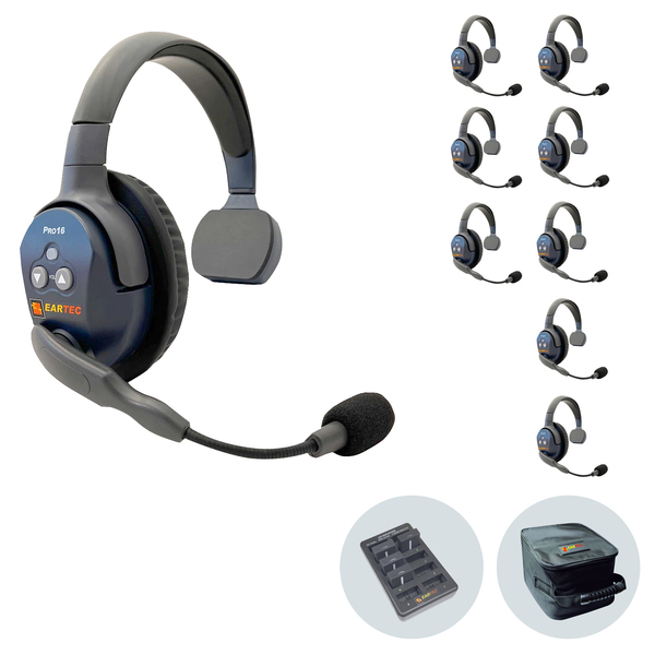Vorschau Eartec UltraLite PRO16 (ETP9S): 1x SE MAIN Headset, 8x SE REMOTE Headset, 1x 10-fach Lader, 9x Akku