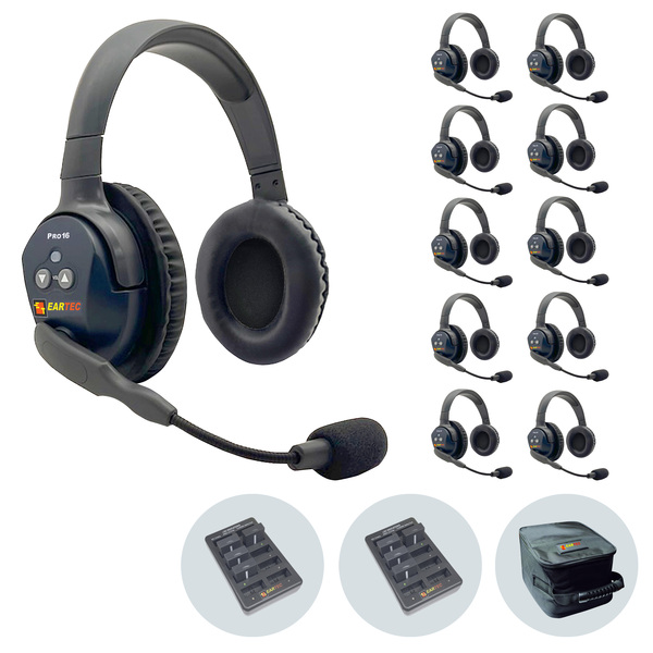 Vorschau Eartec UltraLite PRO16 (ETP11D): 1x DE MAIN Headset, 10x DE REMOTE Headset,2x 10-fach Lader,11x Akku
