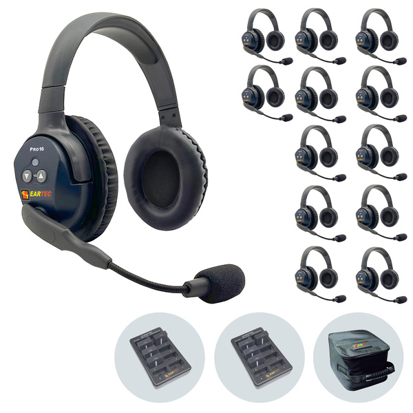 Vorschau Eartec UltraLite PRO16 (ETP13D): 1x DE MAIN Headset, 12x DE REMOTE Headset,2x 10-fach Lader,13x Akku