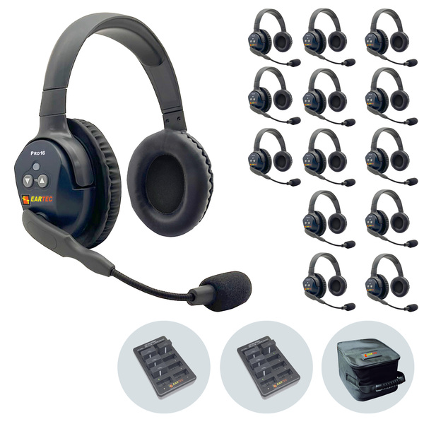 Vorschau Eartec UltraLite PRO16 (ETP14D): 1x DE MAIN Headset, 13x DE REMOTE Headset,2x 10-fach Lader,14x Akku