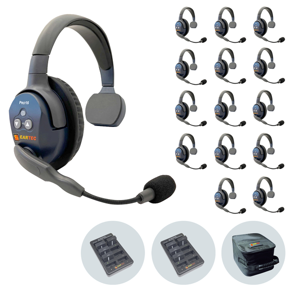Vorschau Eartec UltraLite PRO16 (ETP15S): 1x SE MAIN Headset, 14x SE REMOTE Headset,2x 10-fach Lader,15x Akku