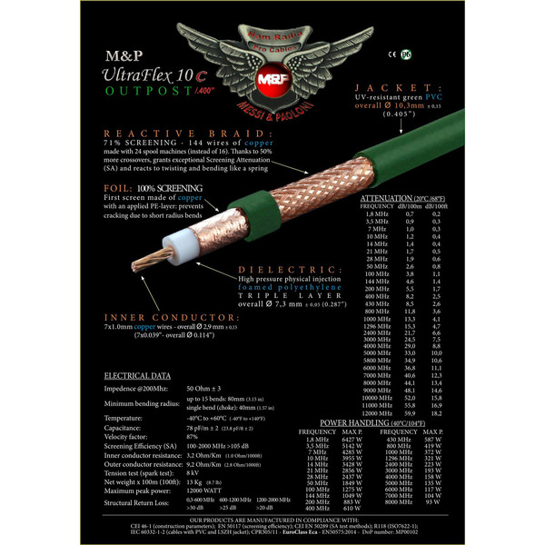 Vorschau Messi & Paoloni Ultraflex 10 Outpost - 50cm - beidseitig mit PL Gold Stecker