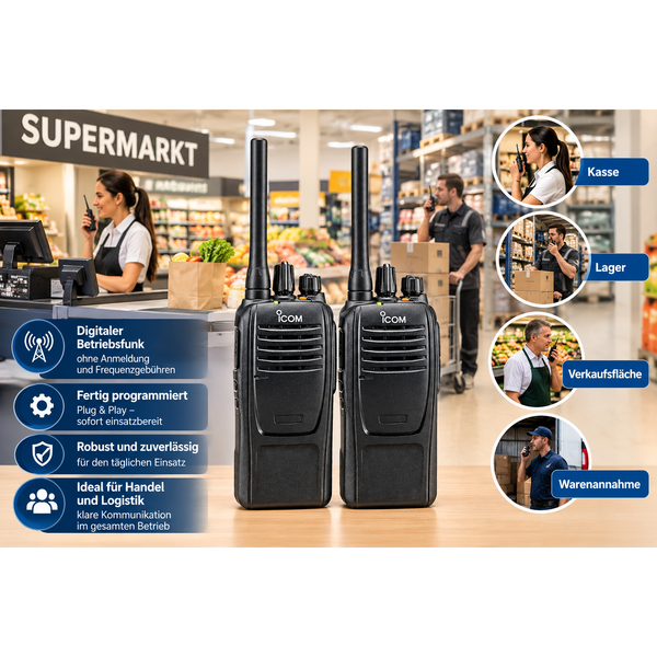 Vorschau Verbrauchermarktfunkset - 2 x ICOM IC-F2100D (#64) UHF-Handfunkgerät ( Digital )